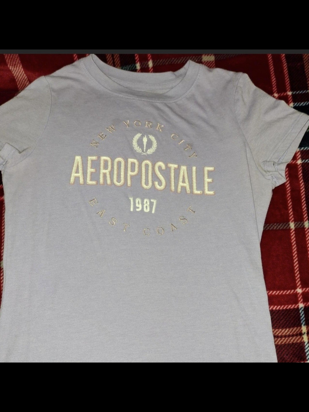 Aeropostale Light Purple Short Sleeve Tee with White Logo